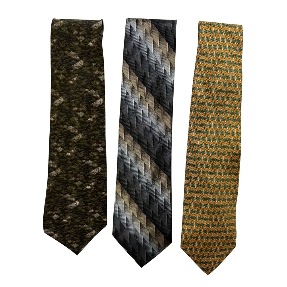 Vintage 90s Silk Tie Lot 3pc Brooks Brothers Croft Barrow Joseph Feiss‎ Neckties
